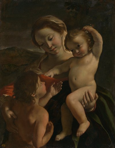 Madone et enfant avec le jeune Saint Jean-Baptiste - Giovanni Lanfranco